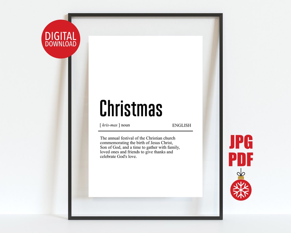 Traditional Christmas Definition Dictionary Meaning Faith Poster