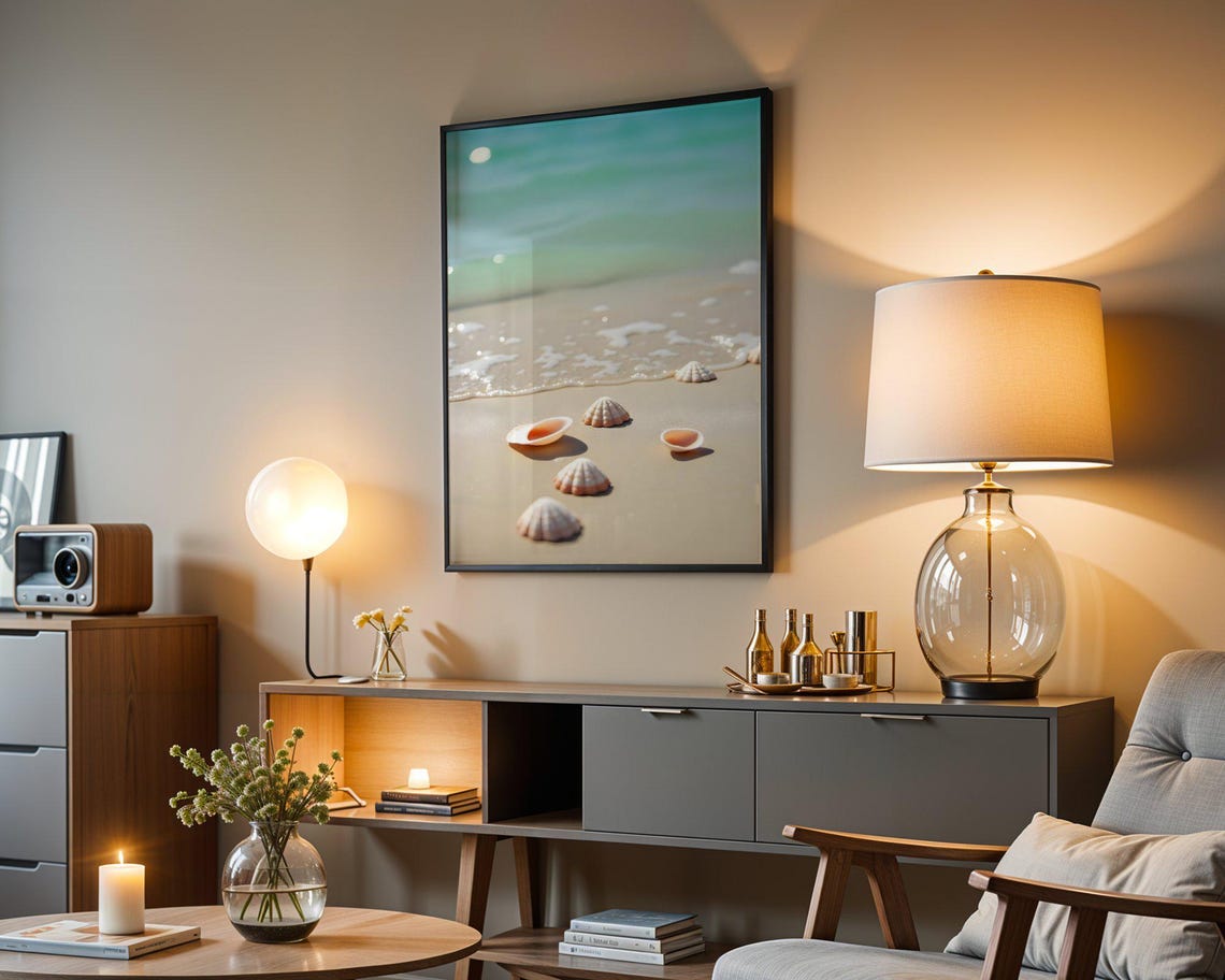 Coastal Seashells Beach Scene Print Ocean Waves Wall Art Nautical Photography Decor Seaside Home Decoration Beach Lovers Gift - Image 5