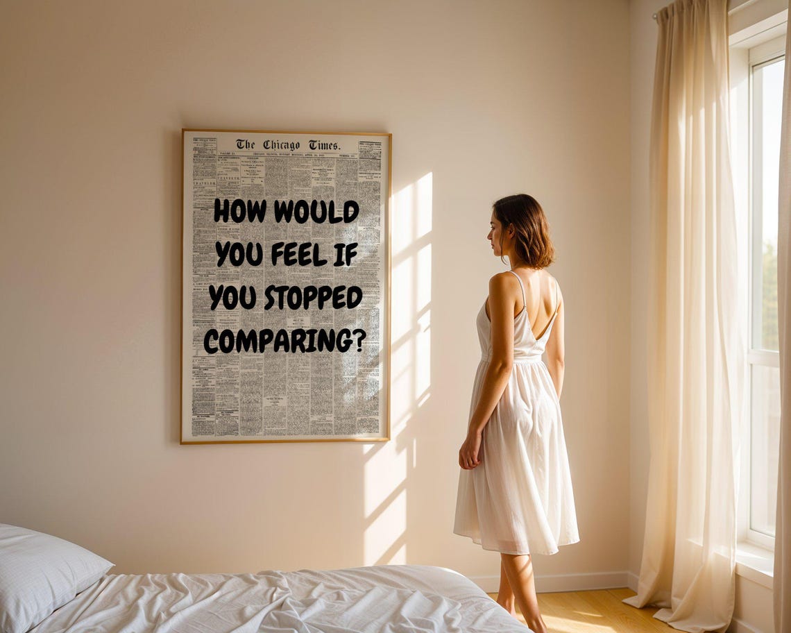 How Would You Feel If You Stopped Comparing Black Quote Poster - Image 5
