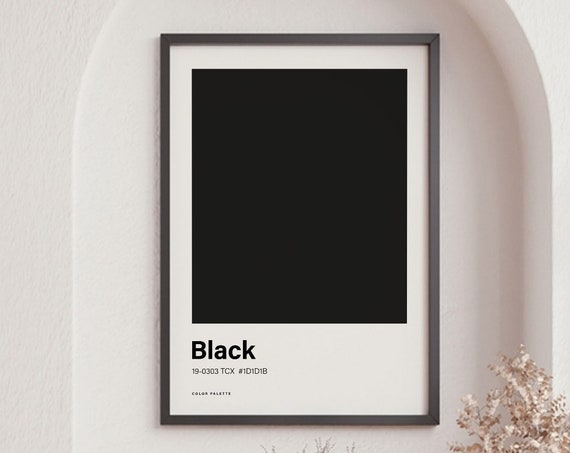 Black Color Poster Print Great Color Scheme Minimalistic Design Trending Colour Print Nordic Poster Art Complementary Wall Poster
