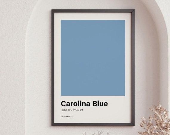 Carolina Blue Color Poster Print Living Room Minimalist Art Trending Colour Print Nordic Poster Art Gift Ideas