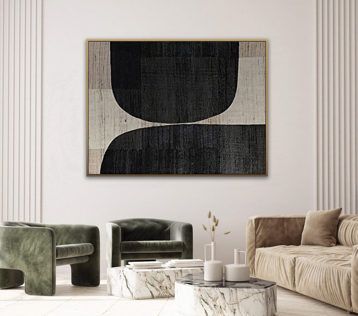 Black Abstract Wall Art Black Beige Textured Painting Black Wabi Sabi Wall Art Modern Abstract Minimalist Painting Neutral Wabi Sabi Art - Image 5