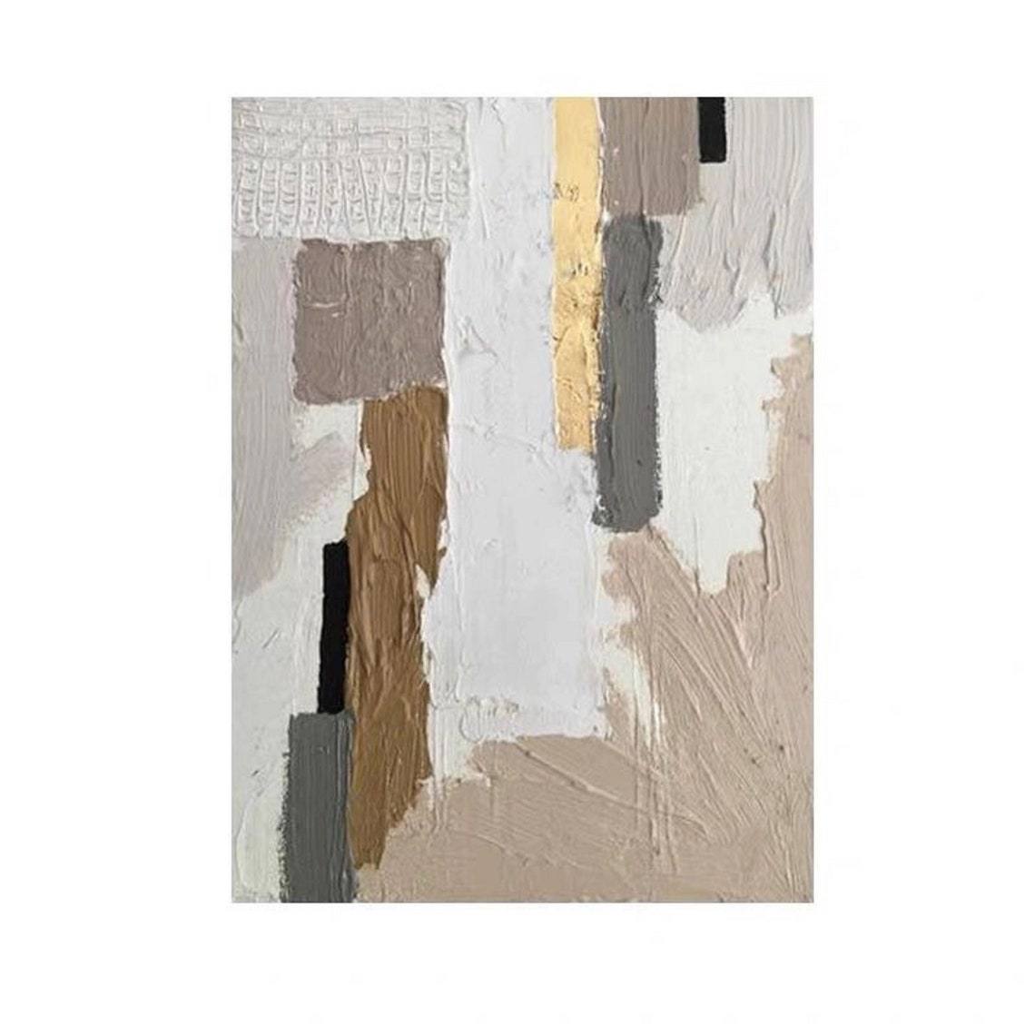 Original Abstract Painting Beige White Abstract Painting 3d Texture Painting 3d Painting White Painting White Texture Wall Art Wall Decor - Image 3