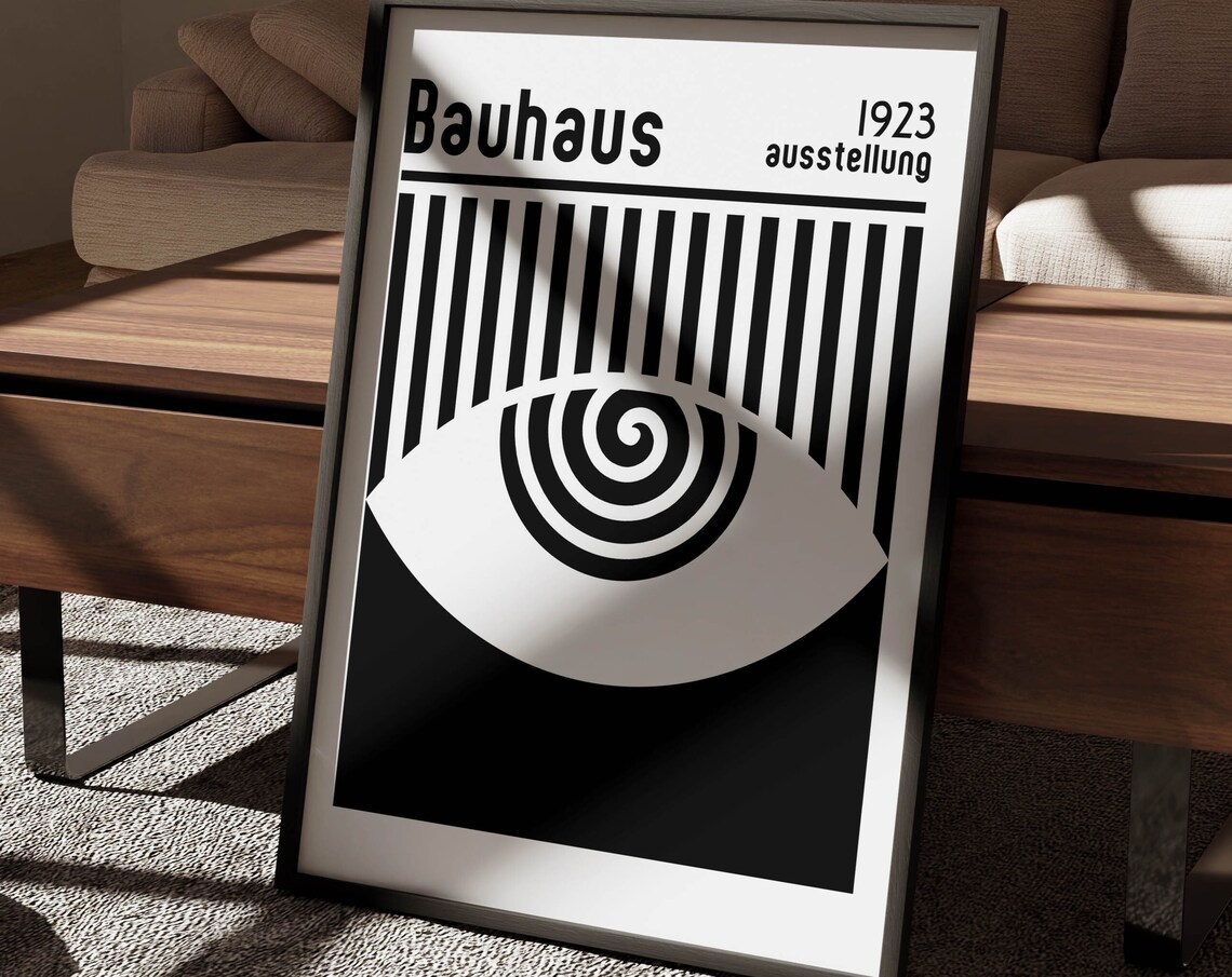 Bauhaus 1923 Ausstellung Black White Geometric Eye Abstract Poster