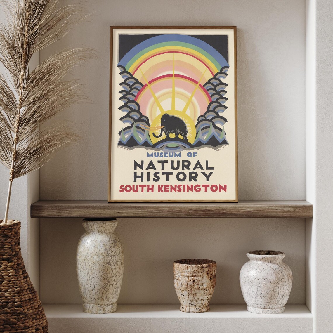 Museum Of Natural History South Kensington Art Deco Mammoth Poster - Image 3