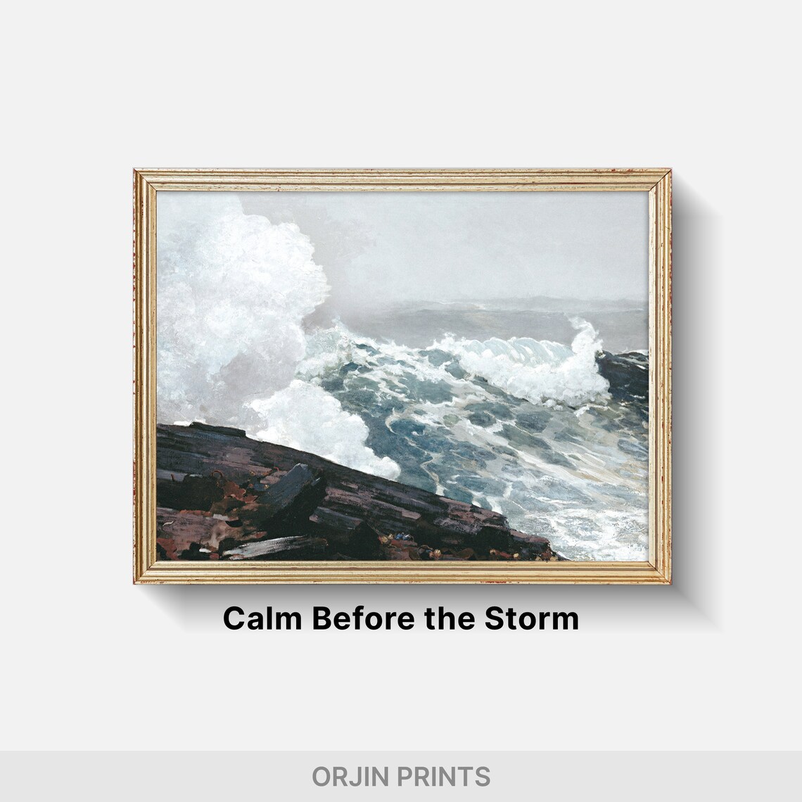 Winslow Homer Northeaster Crashing Ocean Waves Rocky Shore Poster - Image 2