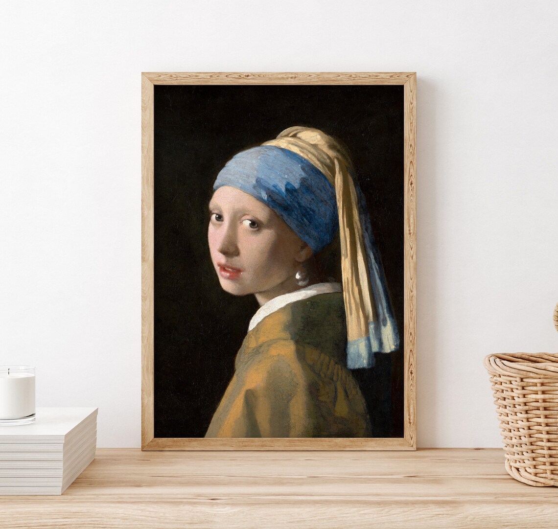Girl With a Pearl Earring Johannes Vermeer Classic Dutch Painting Poster - Image 2