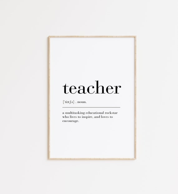Teacher Definition Print Teacher Poster Teacher Gift Teacher Print Funny Definition Print Teacher Print Teacher Definitions