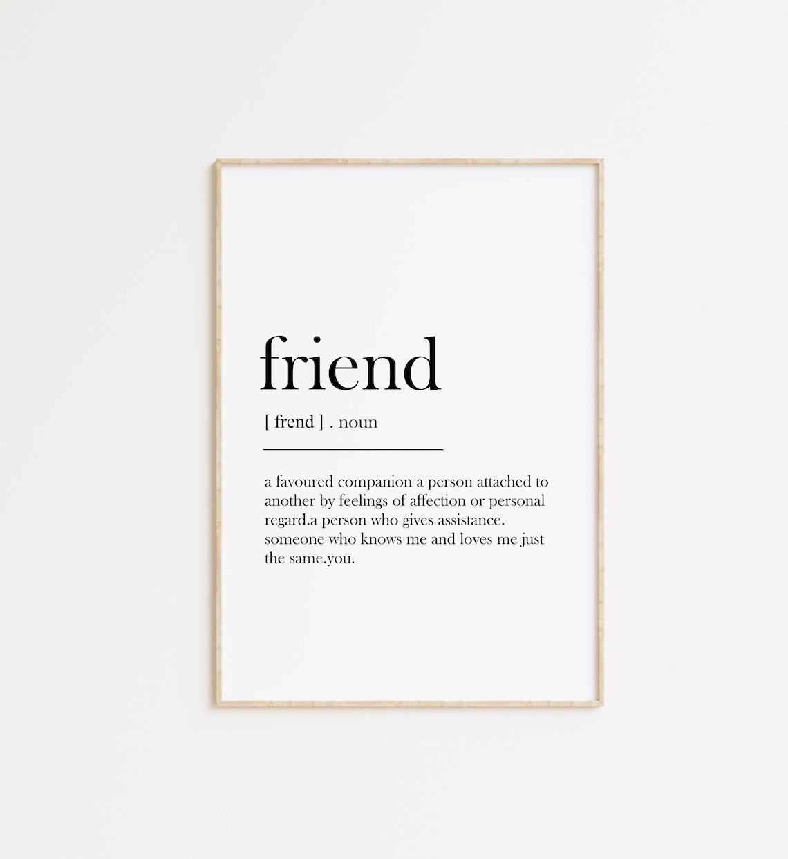 Friend Definition Definition Print Friend Definition Poster Friend Gift Definition Wall Art Friend Sign Friend Quote Friend Poster