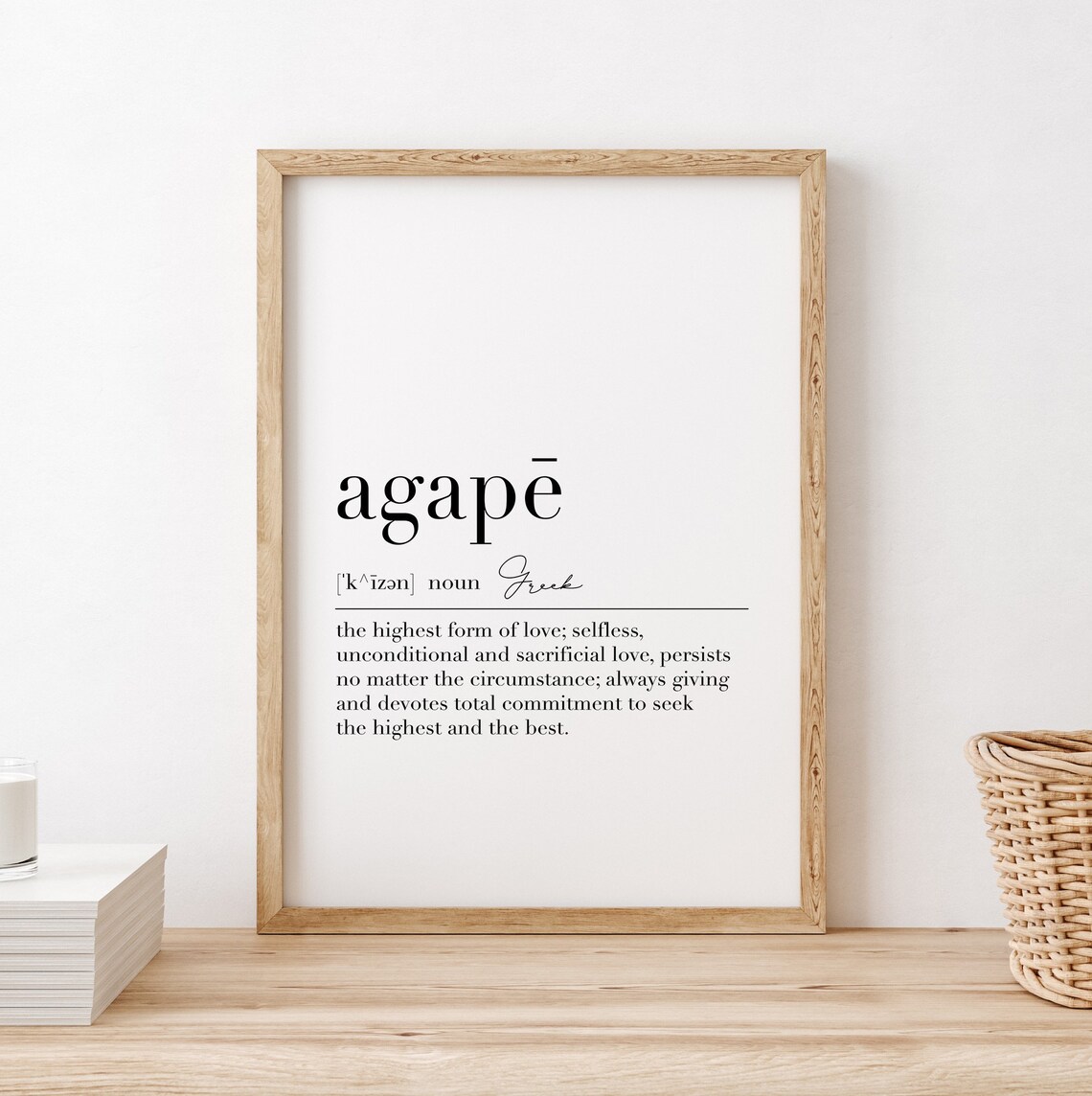 Agape Definition Greek Nordic Typography Art Print - Image 2
