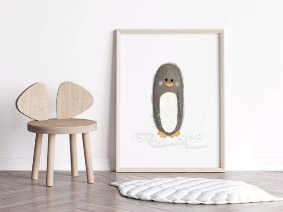 Arctic Theme Nursery Penguin Print Wall Art Decor Baby Sea Toddler