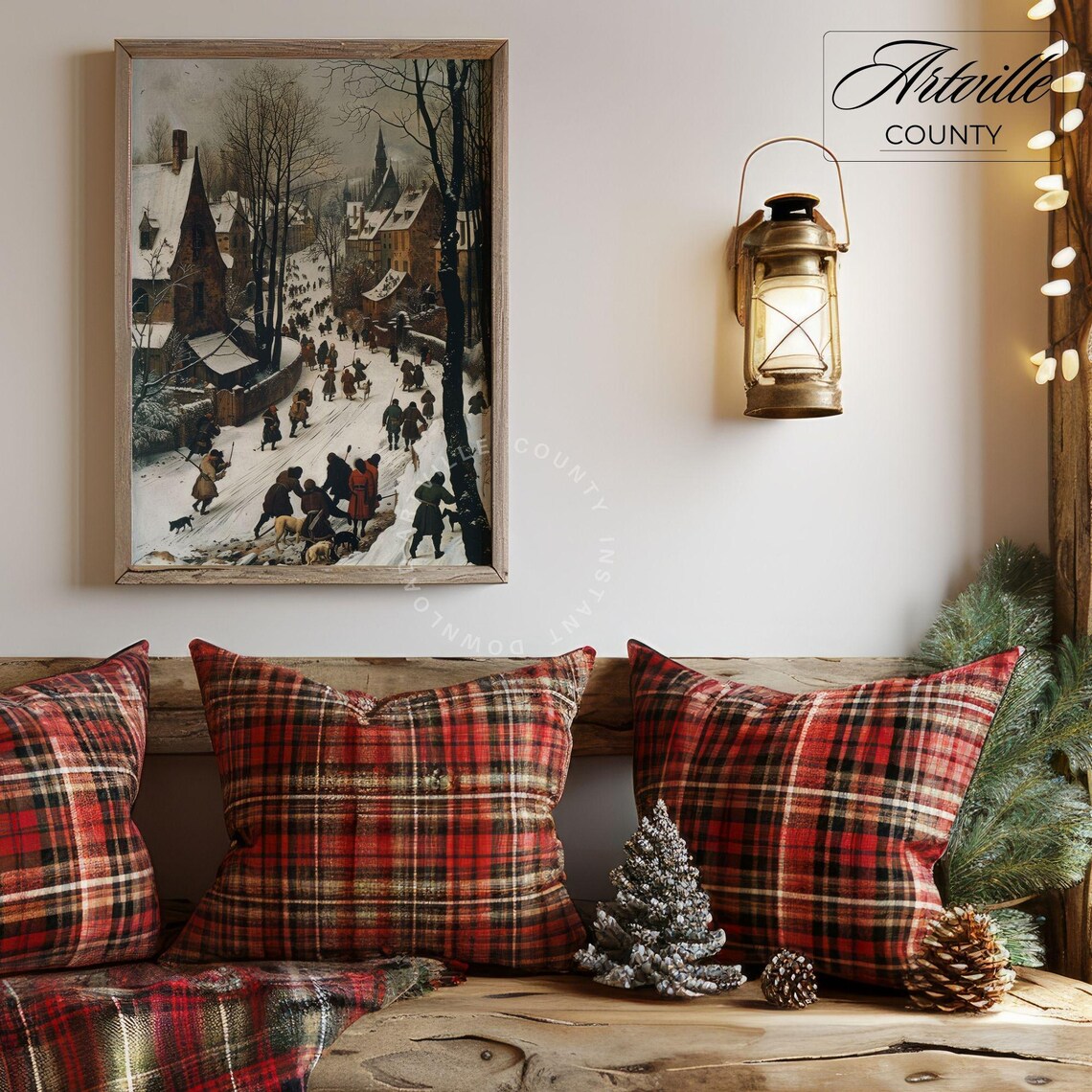 Bruegel Style Winter Village Snowy Flemish Old Master Poster - Image 4