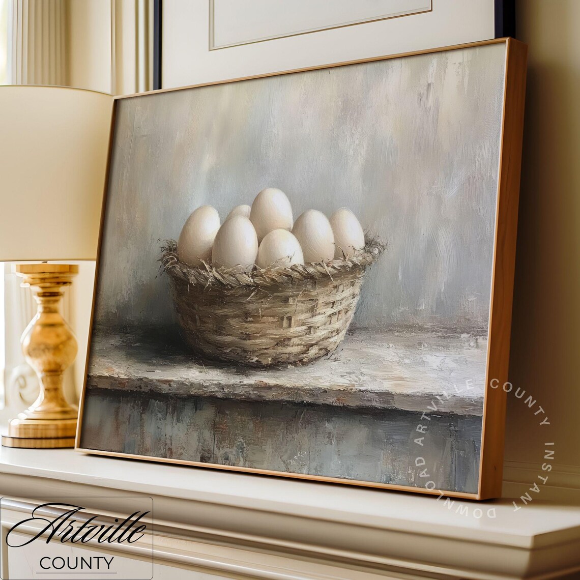 Vintage Eggs Art Print, Farmhouse Country Kitchen Decor - Image 2