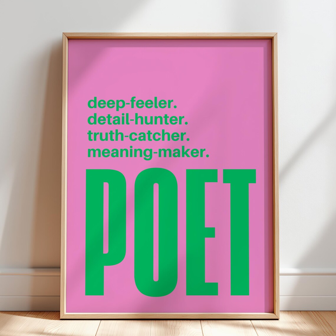 Poetry Poster, Gift for Poets Writer Room Decor