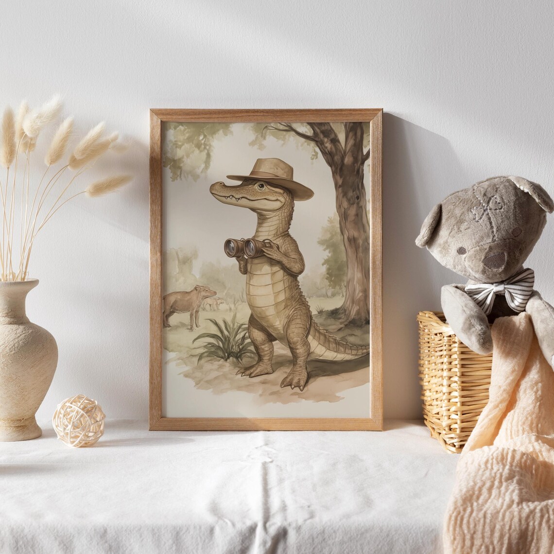 Crocodile Safari Adventure Print Nursery Decor Animal Nursery Art Gender Neutral Nursery Playroom Decor Kids Room Art Baby Room Decor - Image 2