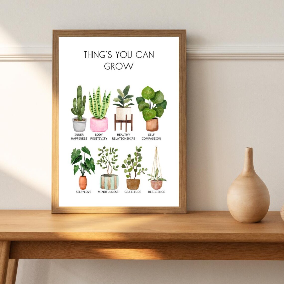 Things You Can Grow Watercolor Plant Mindfulness Self Love Poster - Image 2