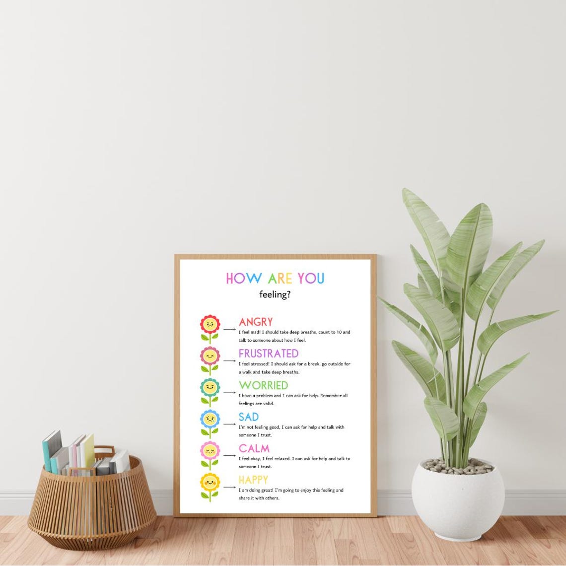 How Are You Feeling Flower Faces Kids Emotions Coping Skills Poster - Image 3