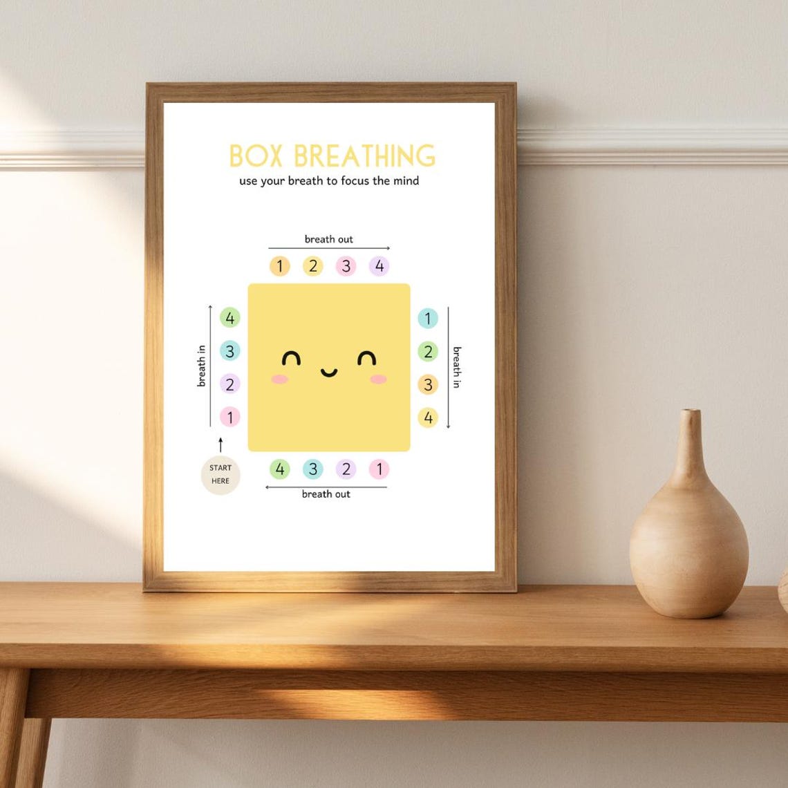Box Breathing Calm Corner Poster for Kids Emotion Regulation Decor - Image 2