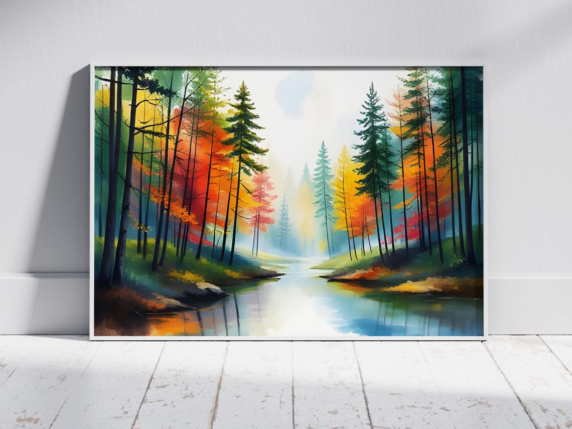 Minimalist Splash Art Landscape Bright Abstract Wall