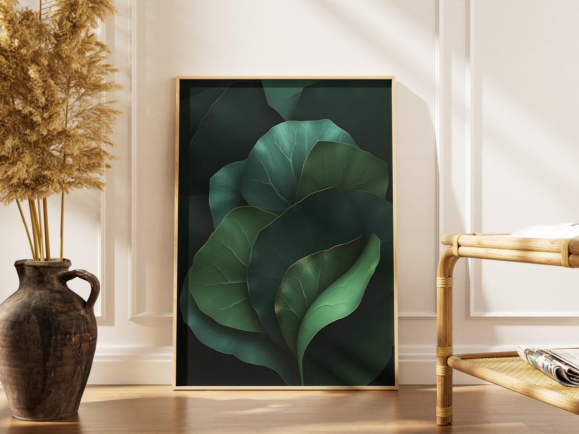 Succulent Leaves Print Modern Botanical Wall Art