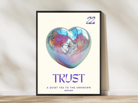 Trust A Quiet Yes To The Unknown Iridescent Heart Compass Poster