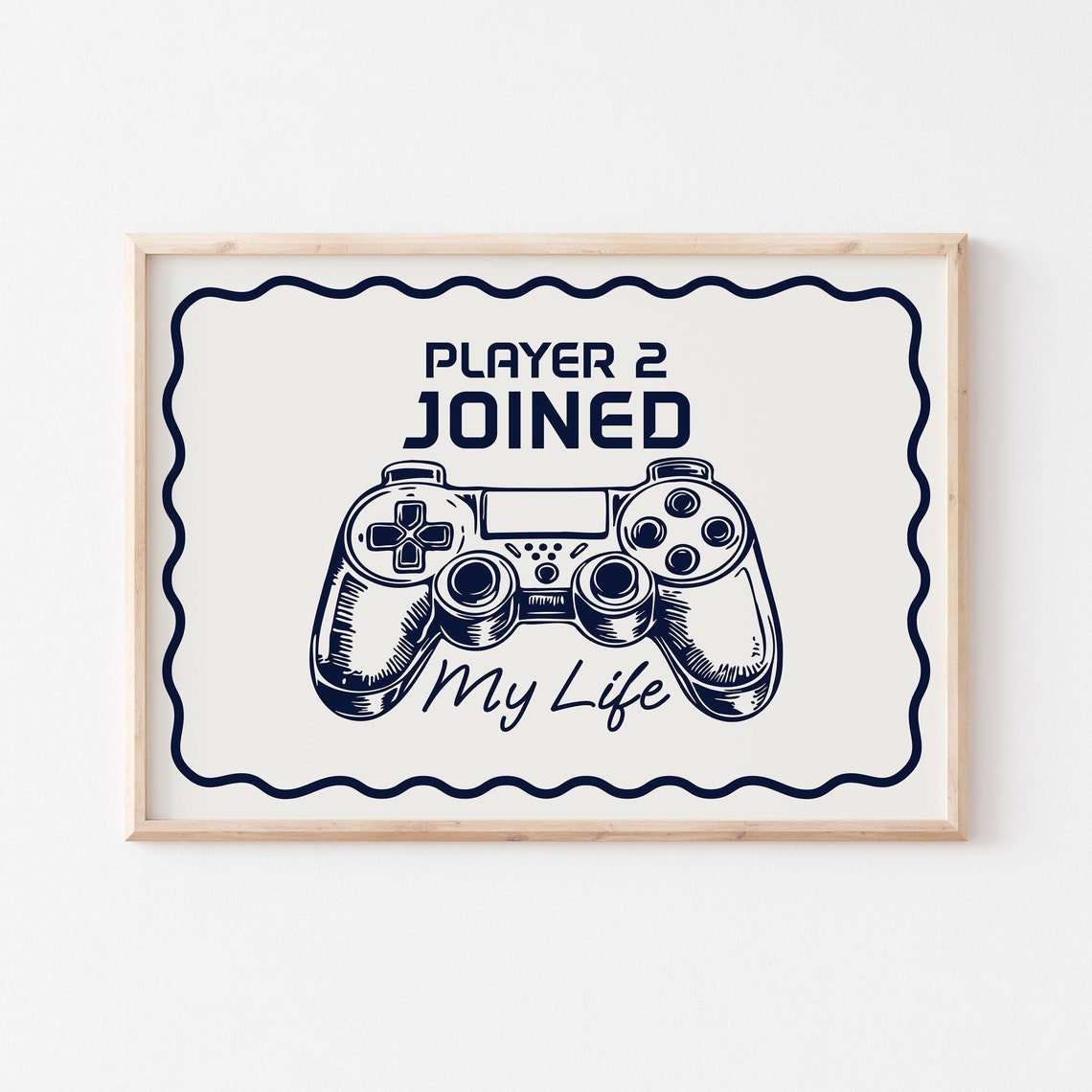 Player 2 Joined My Life Retro Gamer Controller Horizontal Poster