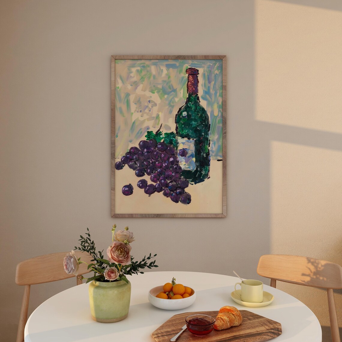 Farmhouse Kitchen Mediterranean Wine Grapes Illustration - Image 4