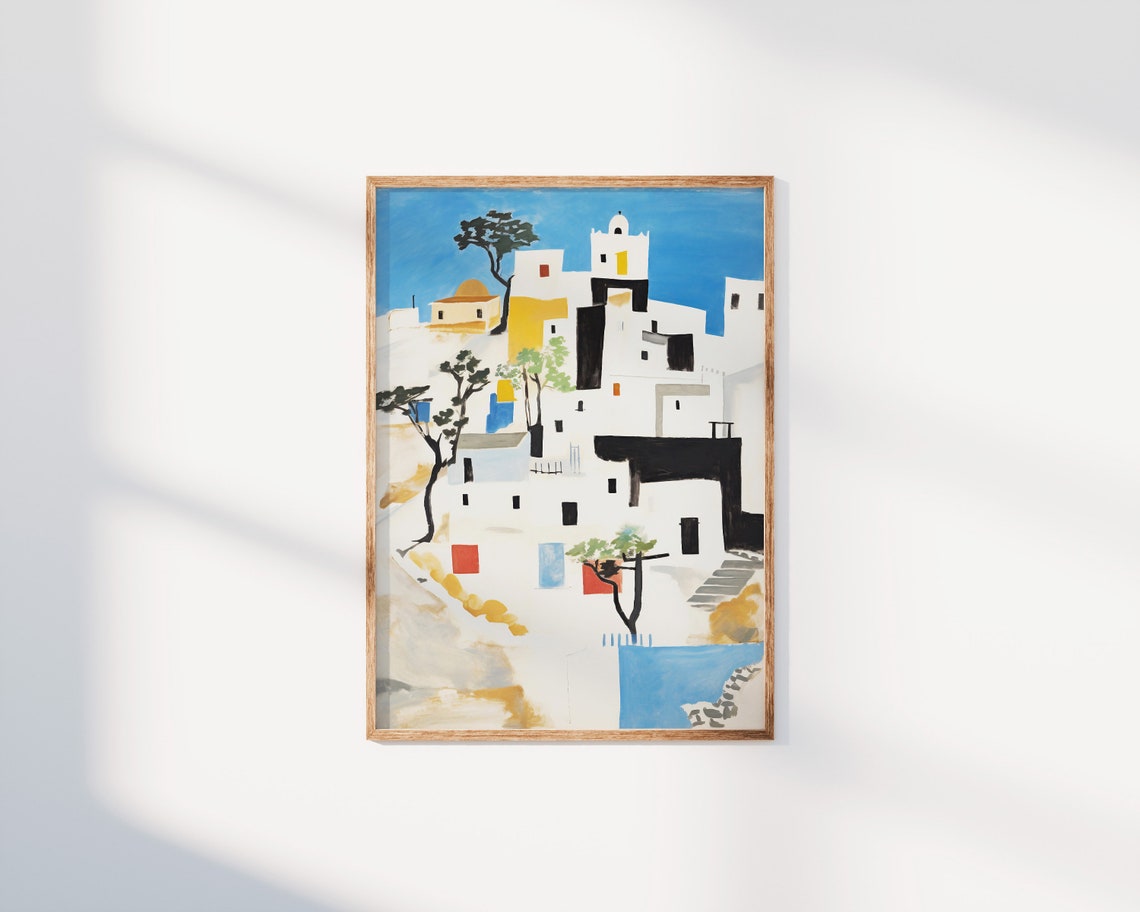 Santorini Beauty, Boho Minimal Coastal Art Print - Image 4