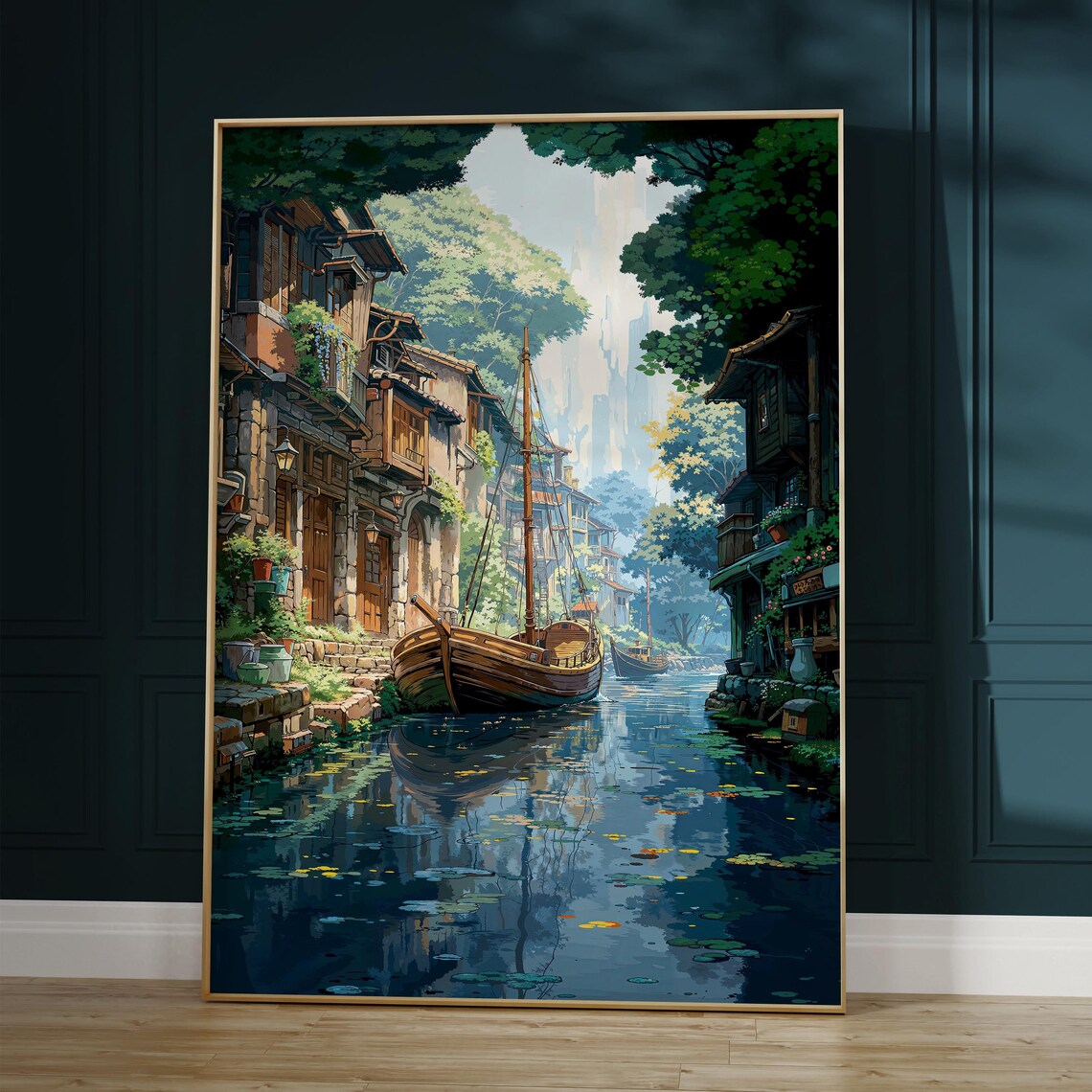 Anime Lofi Fantasy Scenery Art Print, Dreamy Room Decor