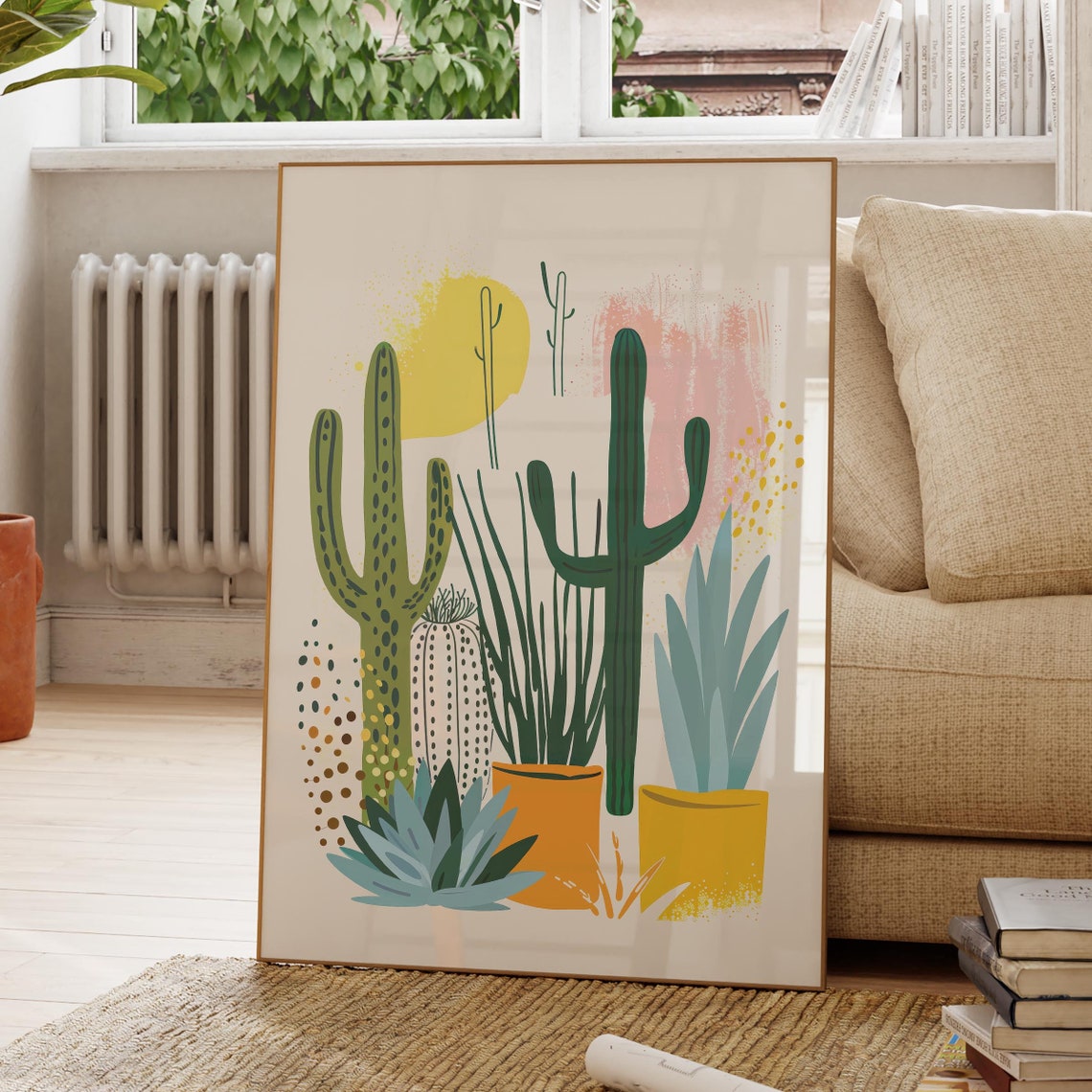 Boho Cactus Desert Plants Poster Potted Succulents Modern Home Decor - Image 2