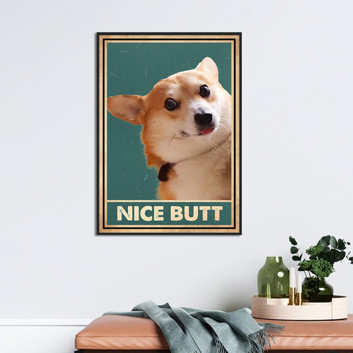Funny Corgi Dog Nice Butt Photo Funny Bathroom Humor Art Poster - Image 3