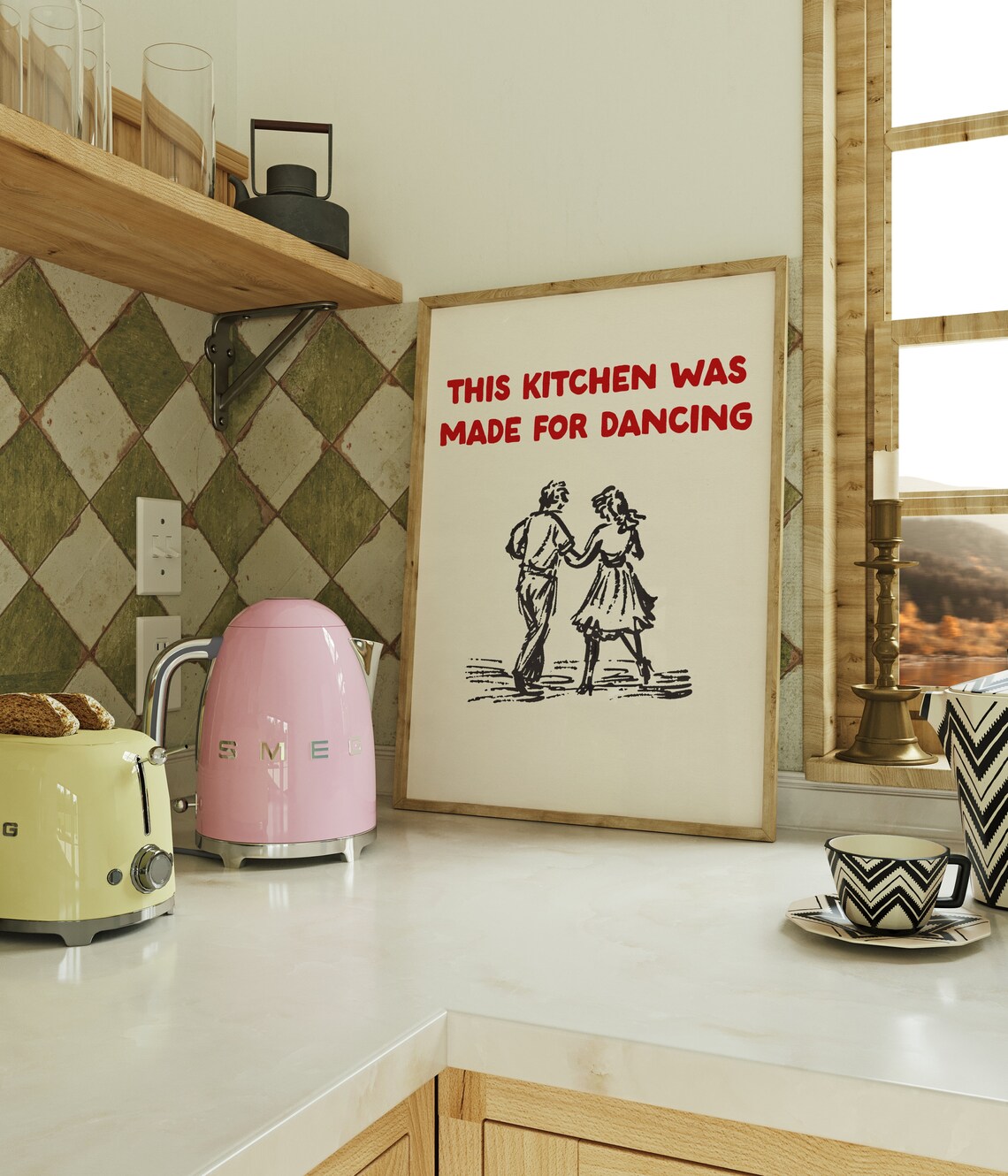 This Kitchen Is Made For Dancing, Retro Poster Decor