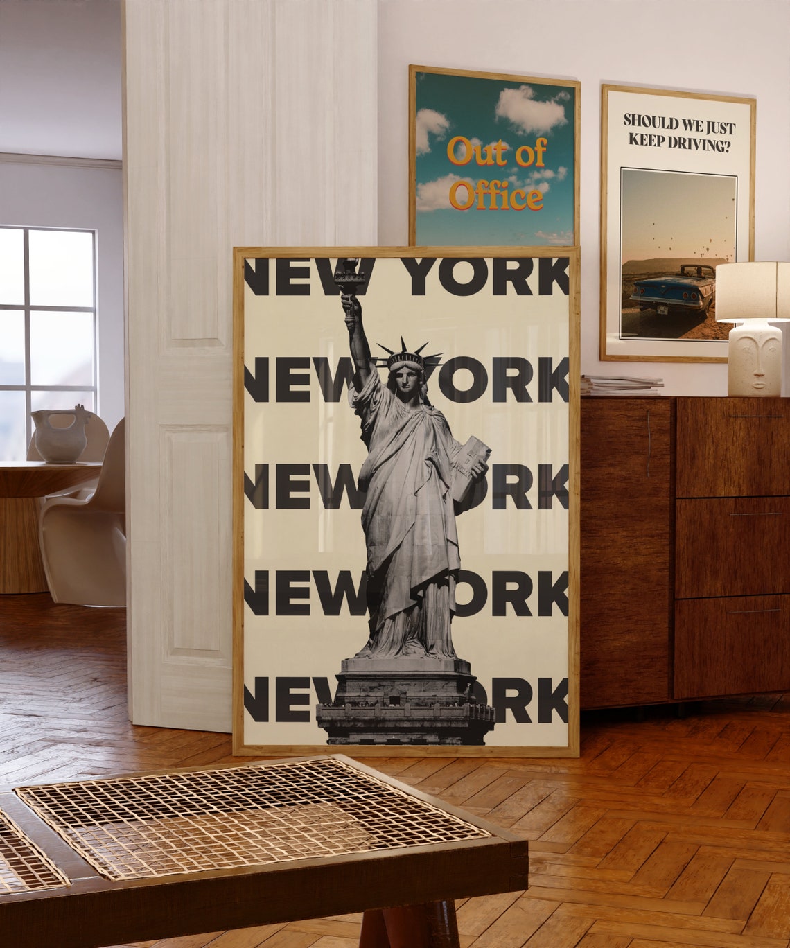 New York City Print Black And Beige Poster Nyc Wall Art Minimalist Travel Prints