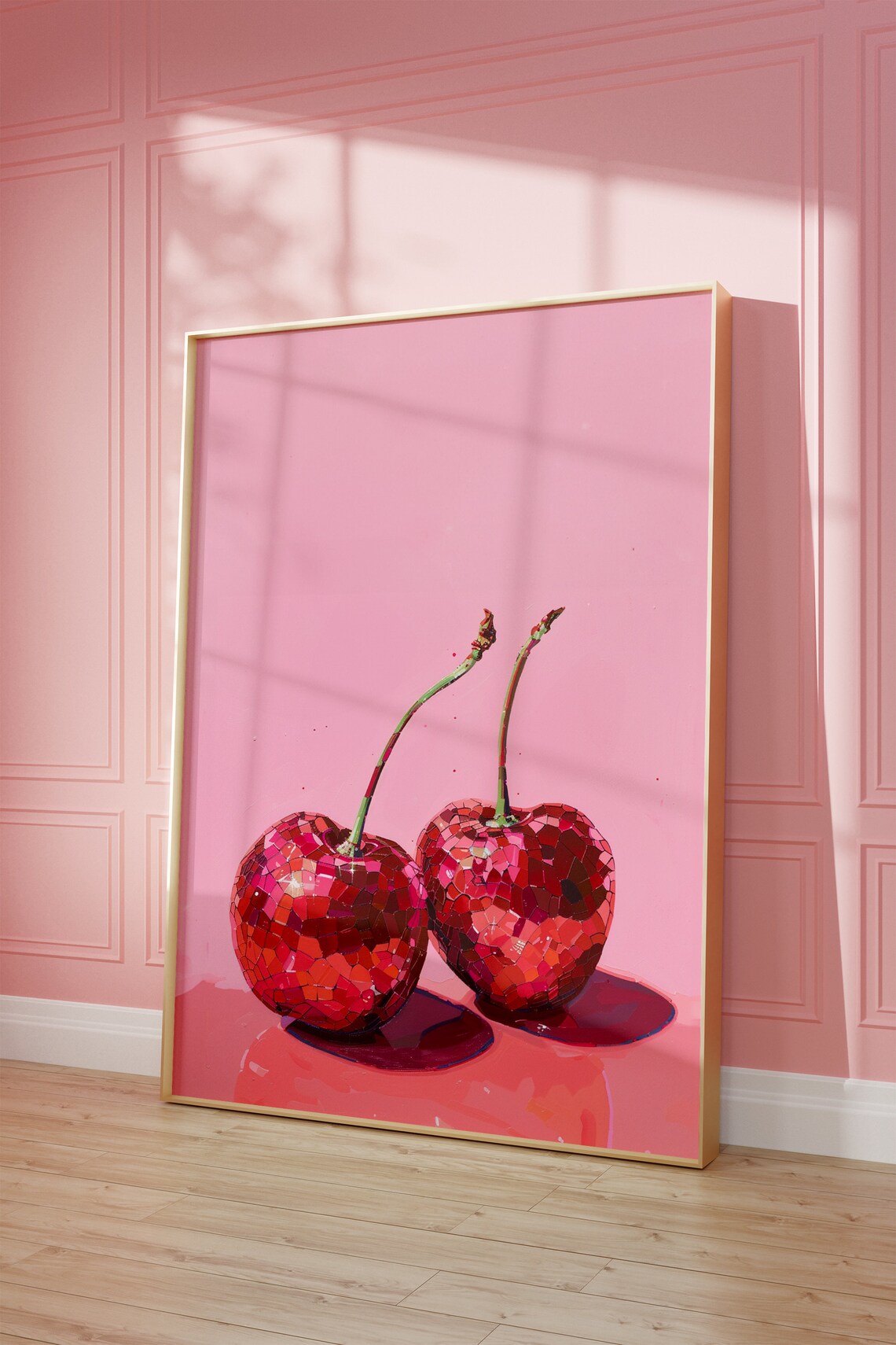 Retro Disco Cherry Art Print, Girly Preppy Decor - Image 2