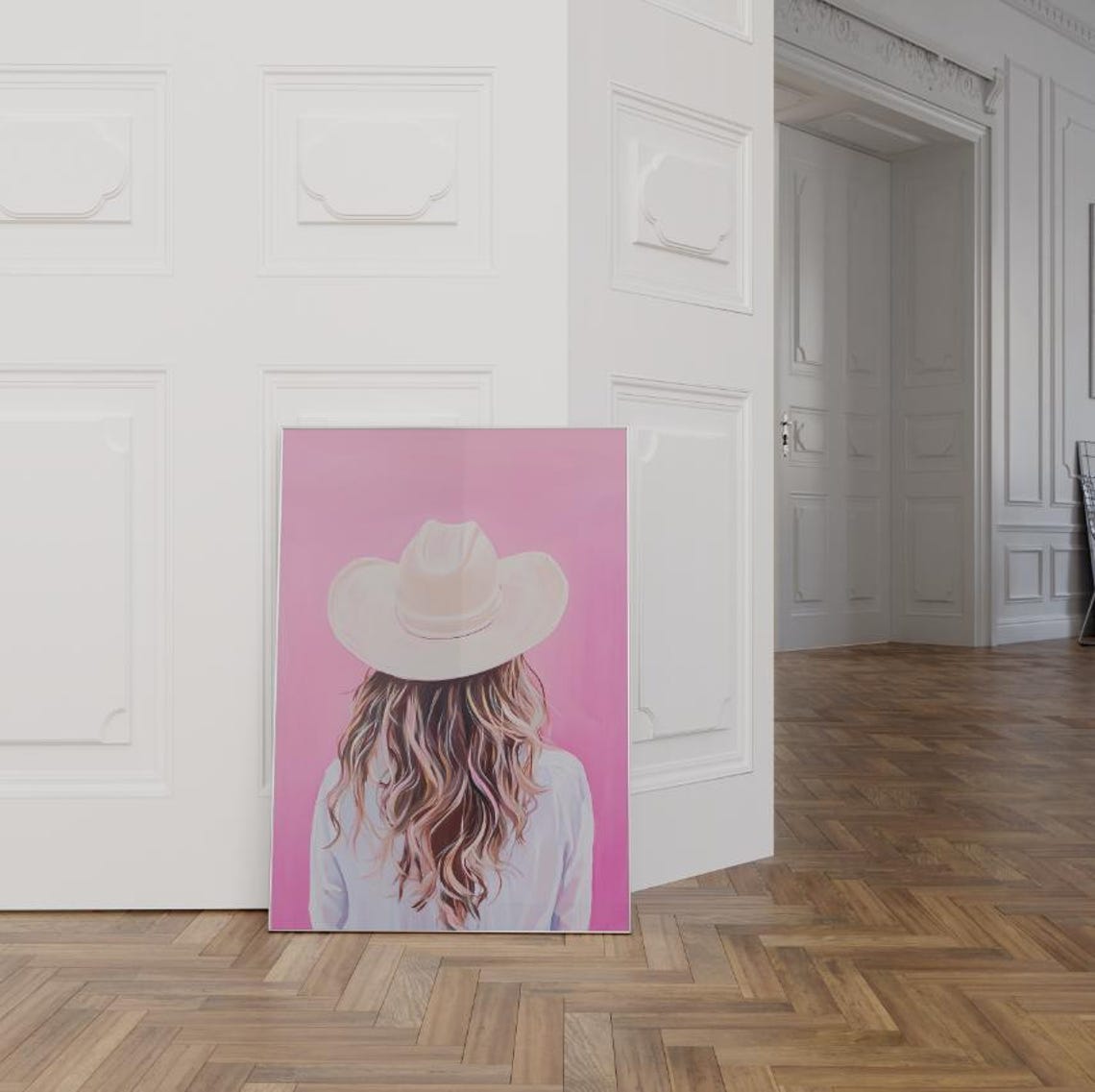 Preppy Pink Cowgirl Wall Art Cowgirl Dorm Decor Teen Bedroom Wall Print Poster Preppy Pink Room Decor Aesthetic