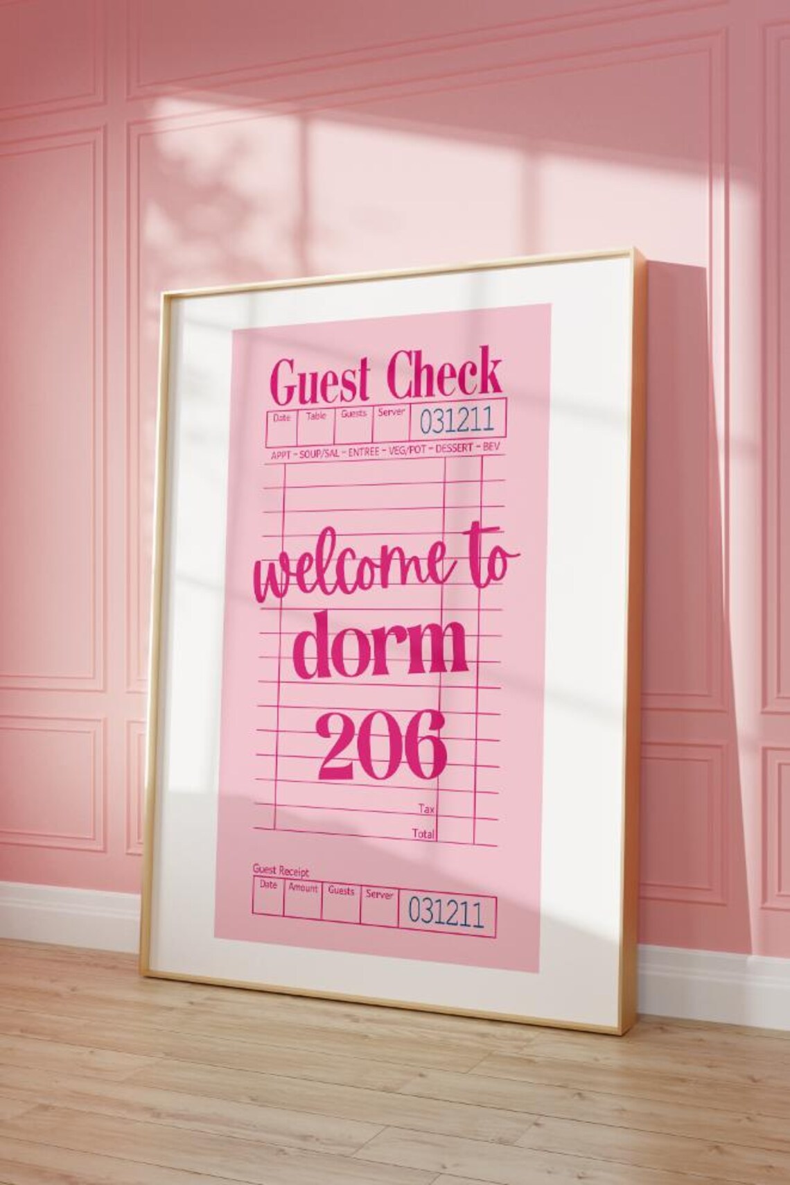 Custom Dorm Welcome Sign Preppy Guest Check Art Print