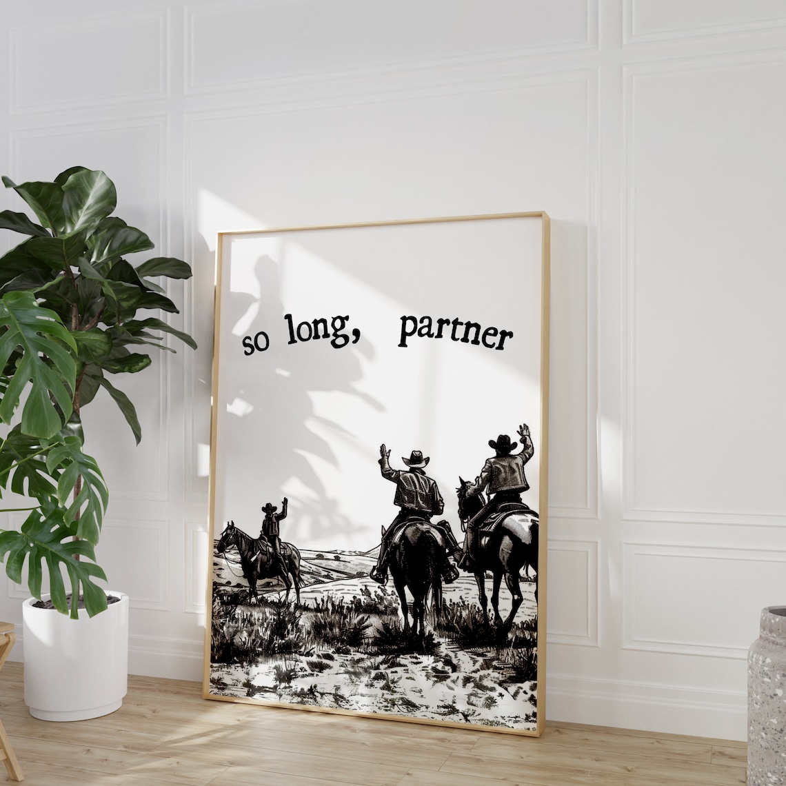 So Long Partner Vintage Cowboys Western Farewell Quote Wall Poster