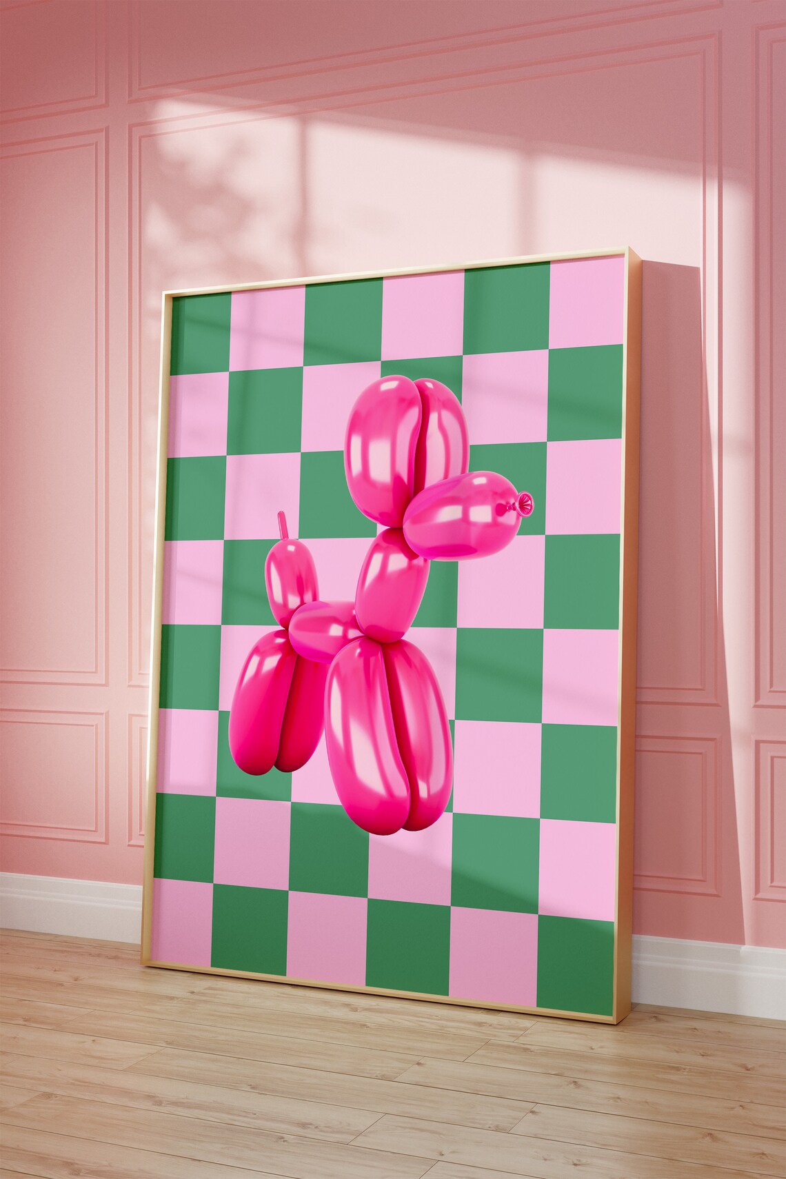 Pop Art Balloon Dog Poster, Preppy Pink Boho Decor - Image 2