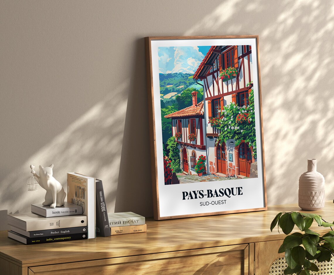 Pays Basque Travel Poster, Lake Watercolor Art Print - Image 3