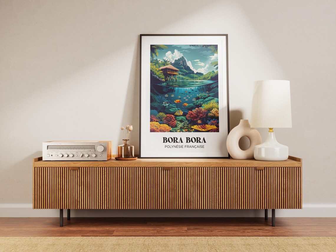 Bora Bora Watercolor Travel Poster - Image 3