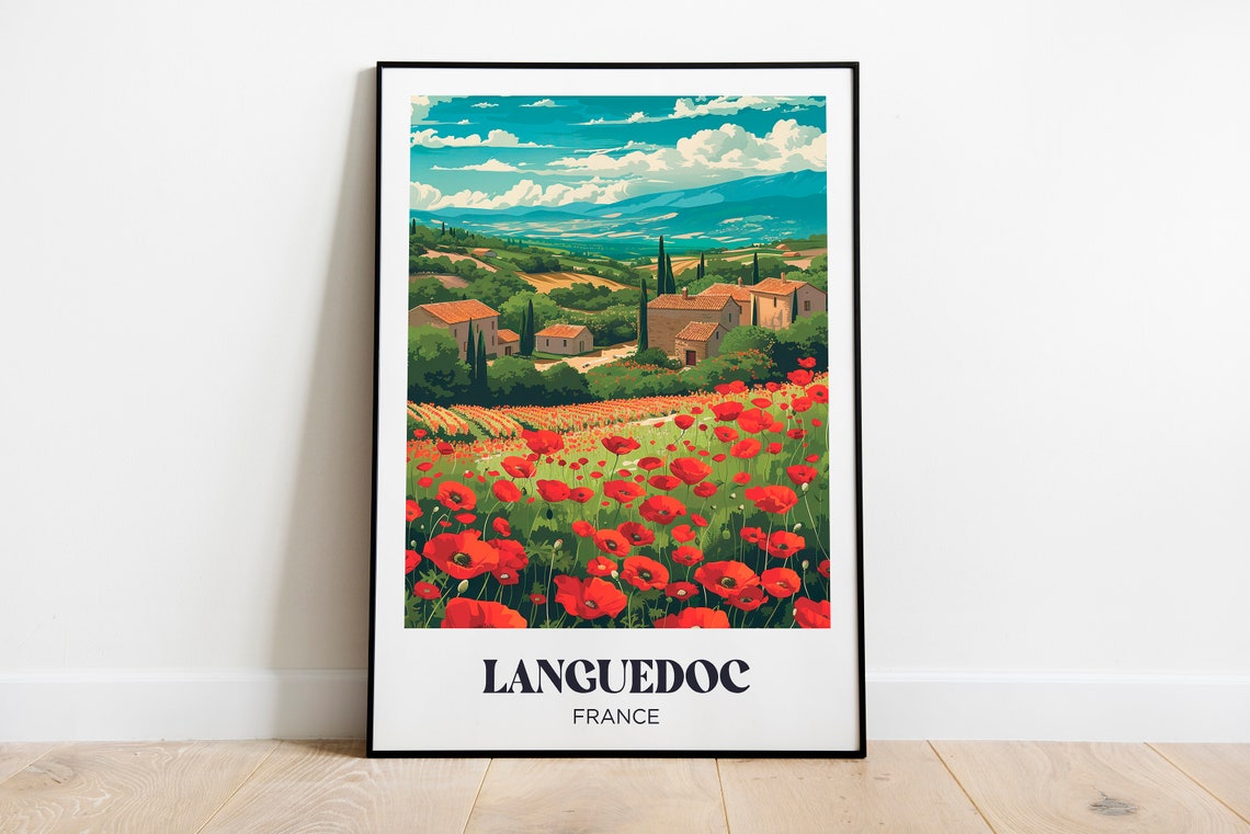Provence Travel Poster French Provence Wall Art Print Provencal Farmhouse Painting Illustration French Watercolor Home Decor