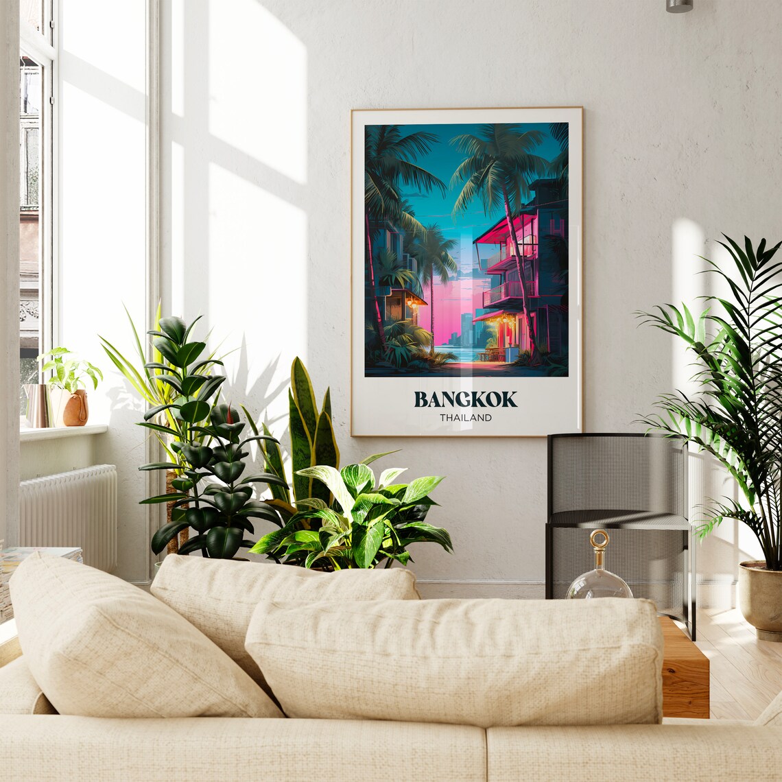 Bangkok Vintage Travel Poster, Thailand Art Print - Image 3