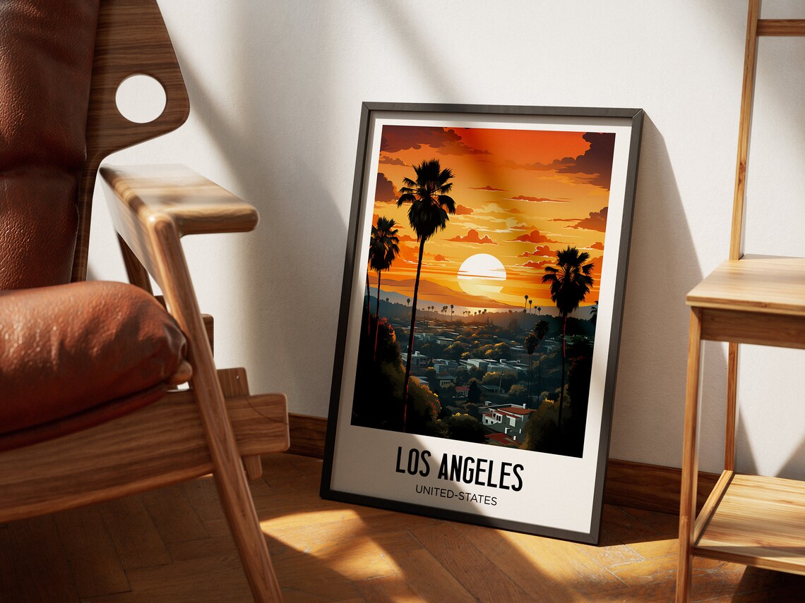 Los Angeles Travel Poster, California Watercolor Art Print - Image 4