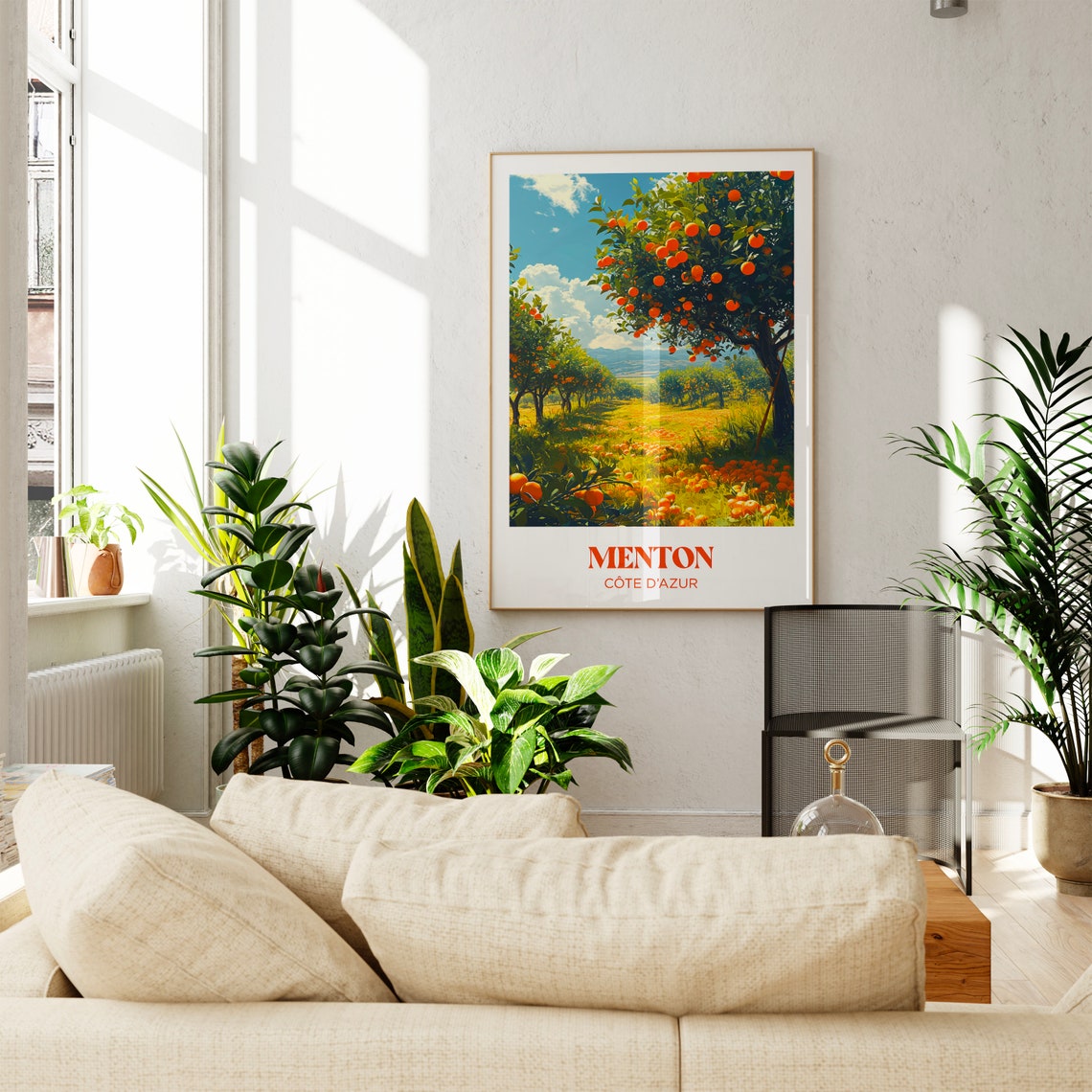 Menton Côte d'Azur Sunny Orange Groves Landscape Travel Poster - Image 2