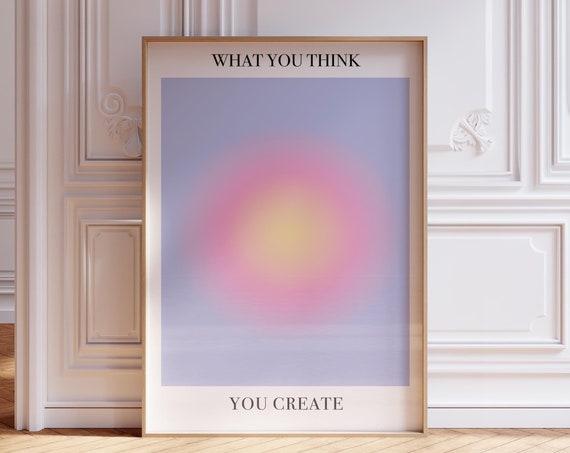 Aura Poster Zen Wall Art Blue Print Meditation Psychedelic Manifestation Yoga