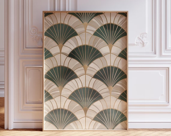 Japandi Wall Art Sage Green Wabi Sabi Zen Japanese Decor Geometric
