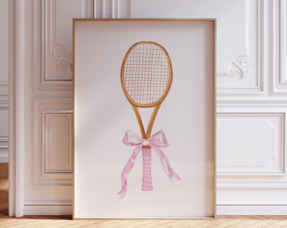 Tennis Racket With Bow Coquette Sports Art Print