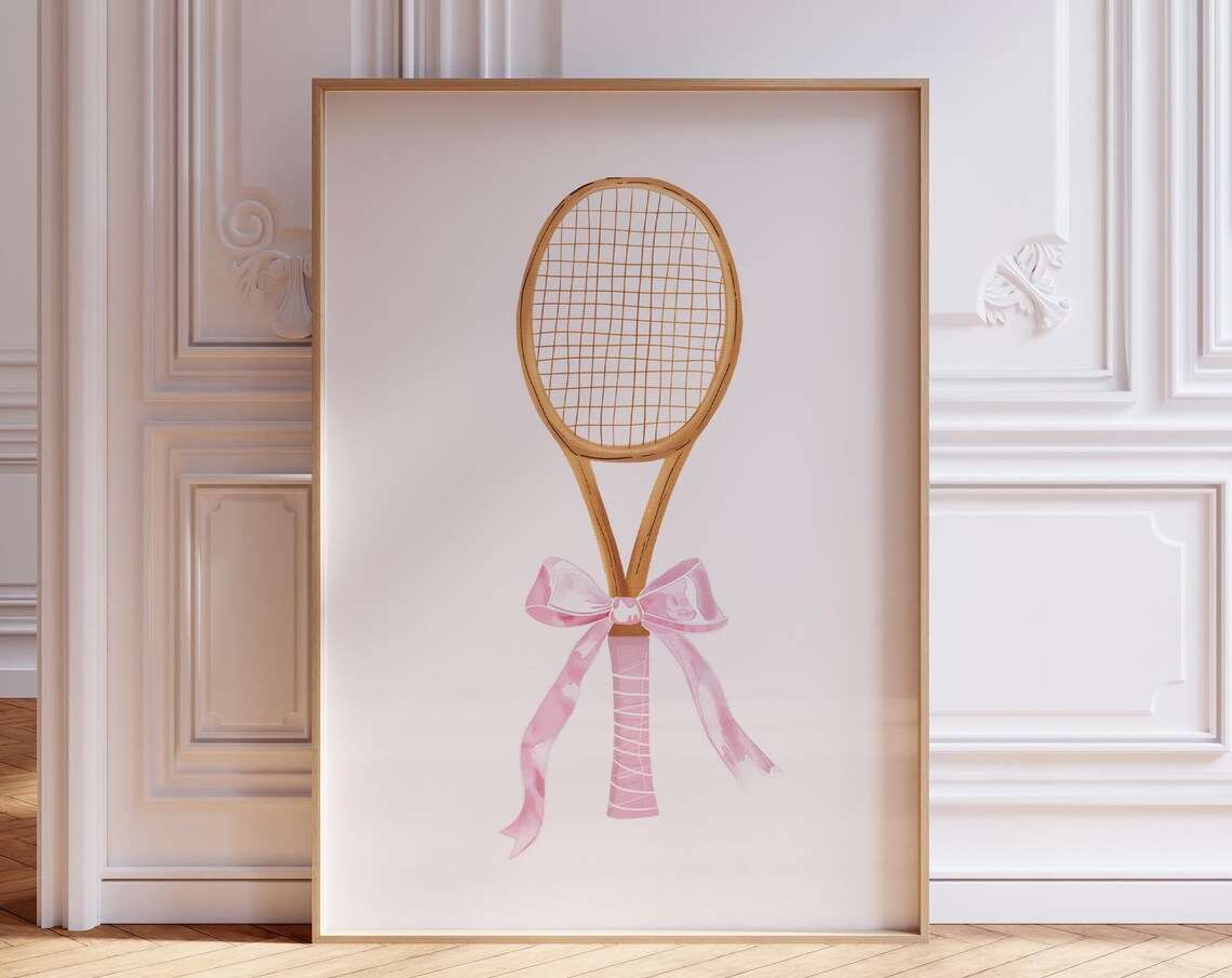 Tennis Racket With Bow Coquette Sports Art Print