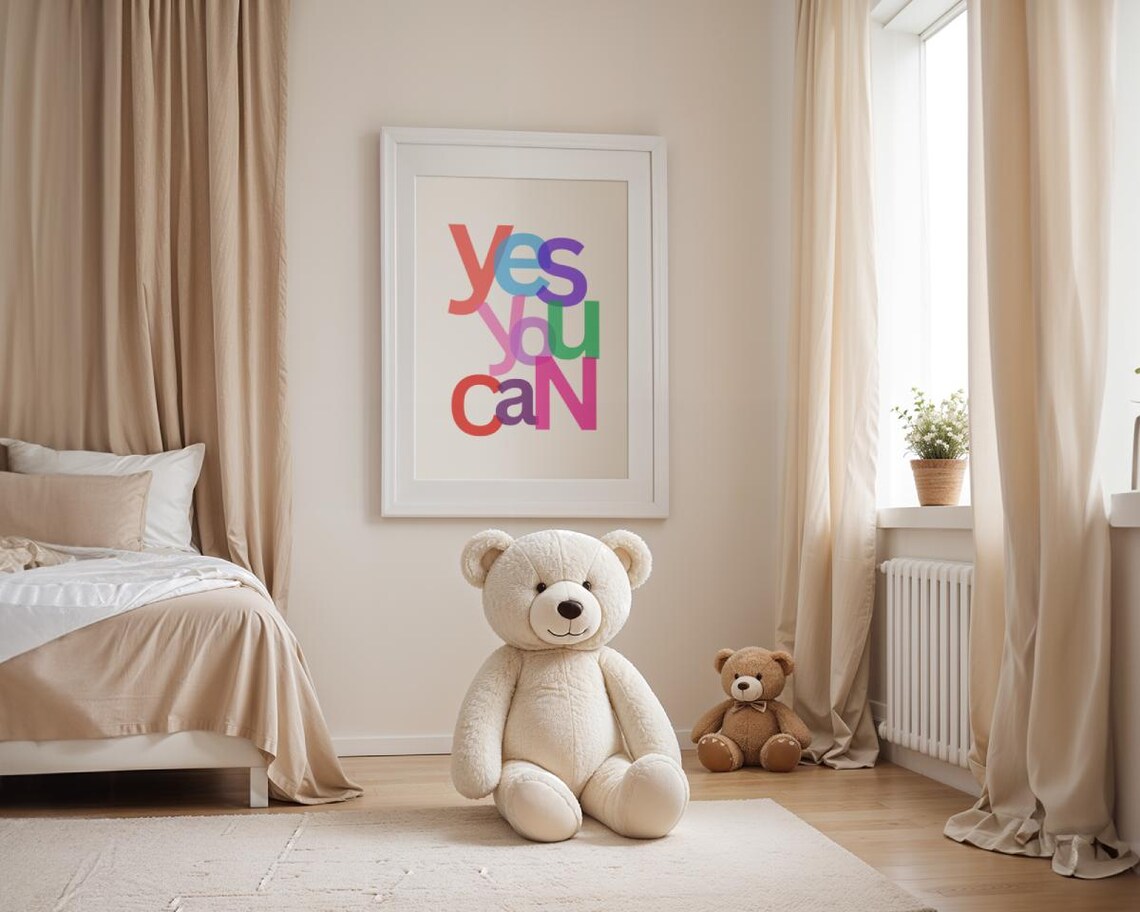 Have A Good Day Colorful Retro Typography Bedroom Quote Poster - Image 3
