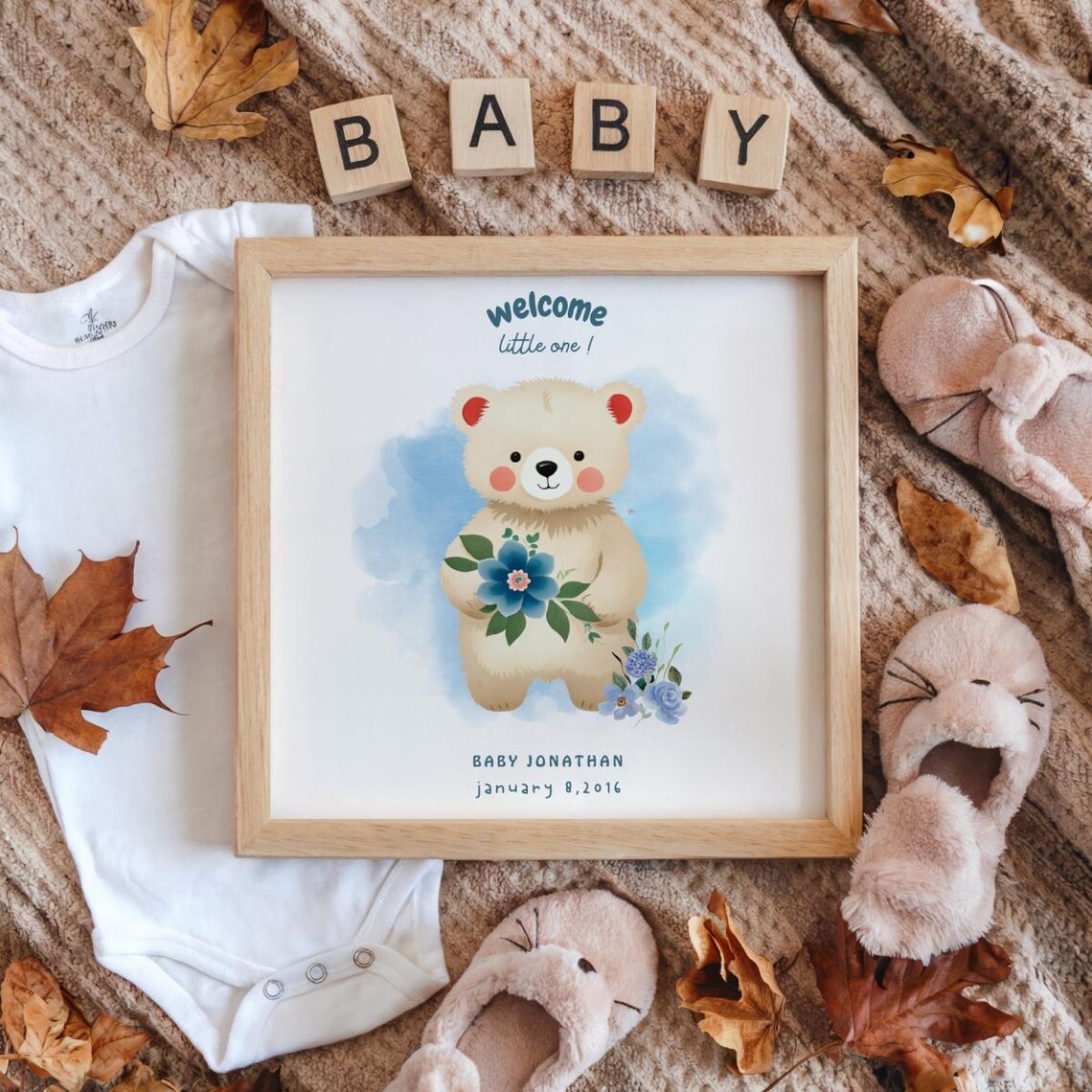 Welcome Newborn Baby Personalised Date Birth Keepsake - Image 8
